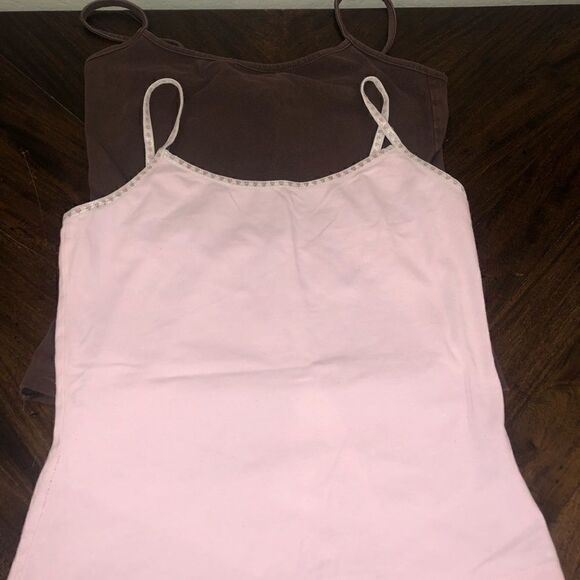 Set of 2 forever 21 tanks light pink heart, brown - Picture 1 of 2